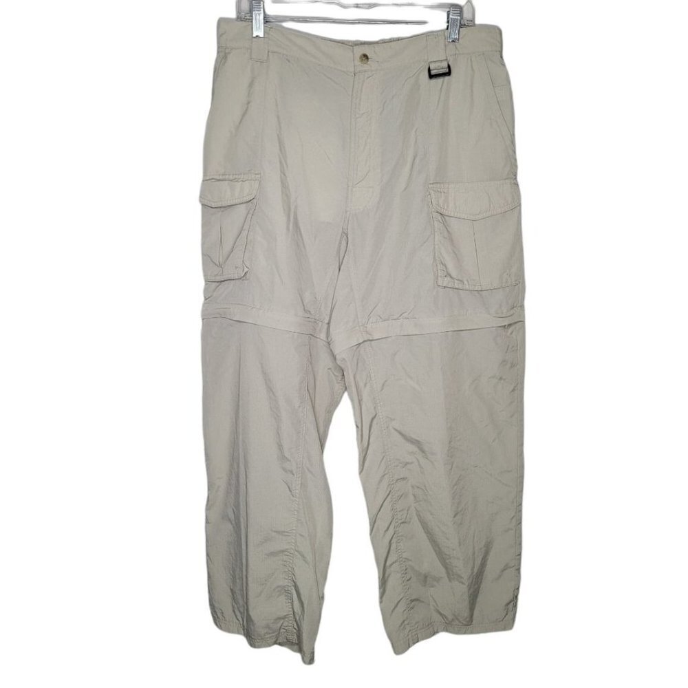 Columbia PFG Mens cream ivory convertible fishing pants size Large